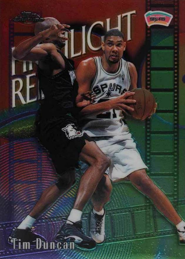 1999 Topps Chrome Highlight Reels Tim Duncan #HR10 Basketball Card