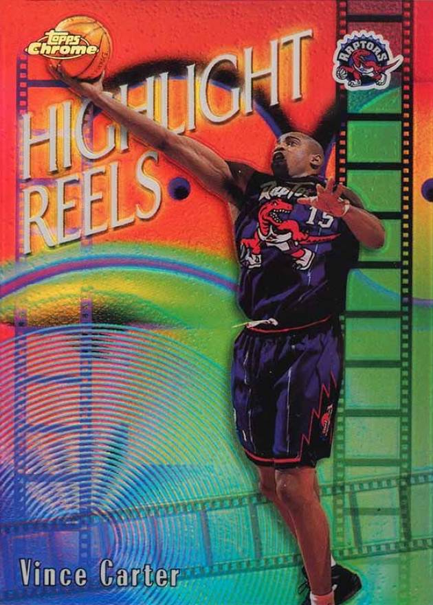 1999 Topps Chrome Highlight Reels Vince Carter #HR2 Basketball Card