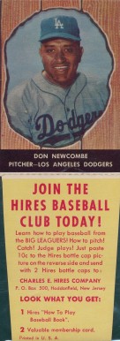1958 Hires Root Beer Don Newcombe #13 Baseball Card