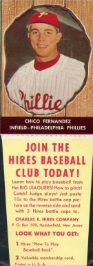 1958 Hires Root Beer Chico Fernandez #16 Baseball Card