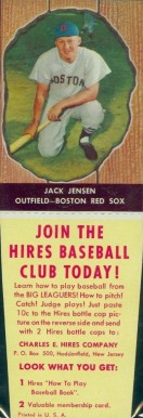 1958 Hires Root Beer Jack Jensen #56 Baseball Card