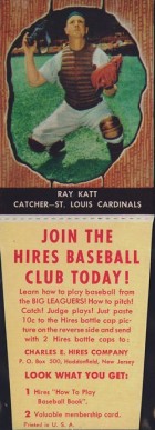 1958 Hires Root Beer Ray Katt #57 Baseball Card