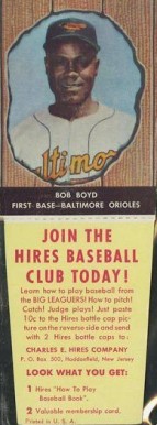 1958 Hires Root Beer Bob Boyd #75 Baseball Card