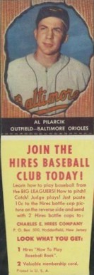 1958 Hires Root Beer Al Pilarcik #76 Baseball Card