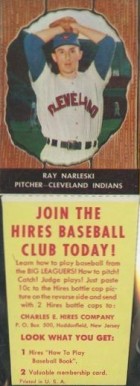 1958 Hires Root Beer Ray Narleski #22 Baseball Card