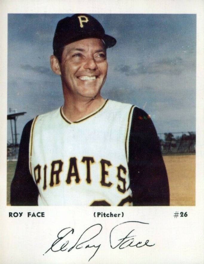 1968 Pirates Team Issue Roy Face # Baseball Card