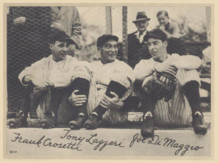 1936 Leather Finish Crosetti/DiMaggio/Lazzeri #1 Baseball Card