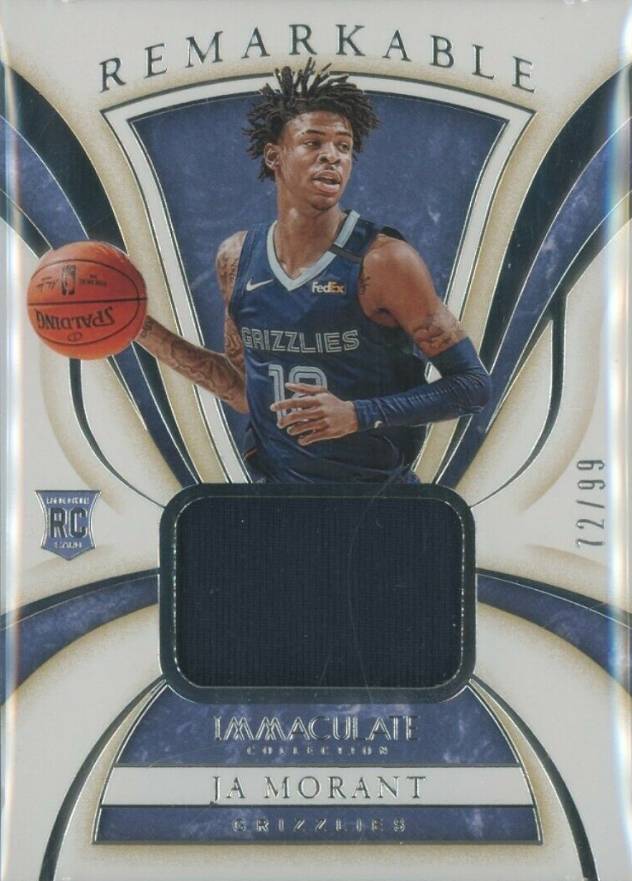 2019 Panini Immaculate Collection Remarkable Rookie Jerseys Ja Morant #RRJAM Basketball Card