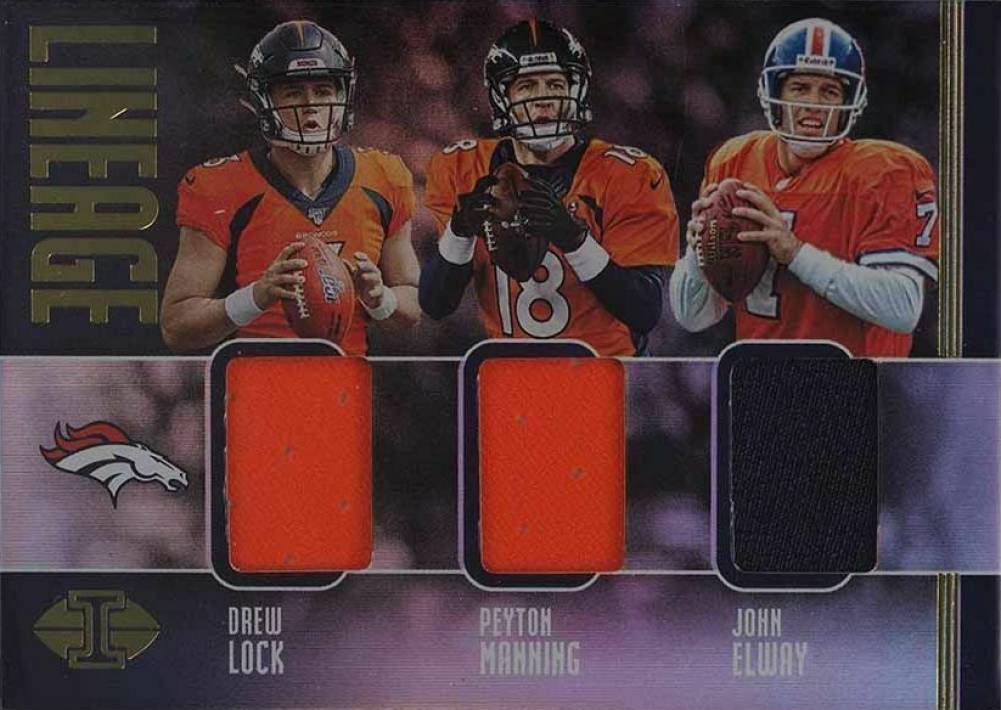 2019 Panini Illusions Lineage Relics Lock/Elway/Manning #DPJ Football Card