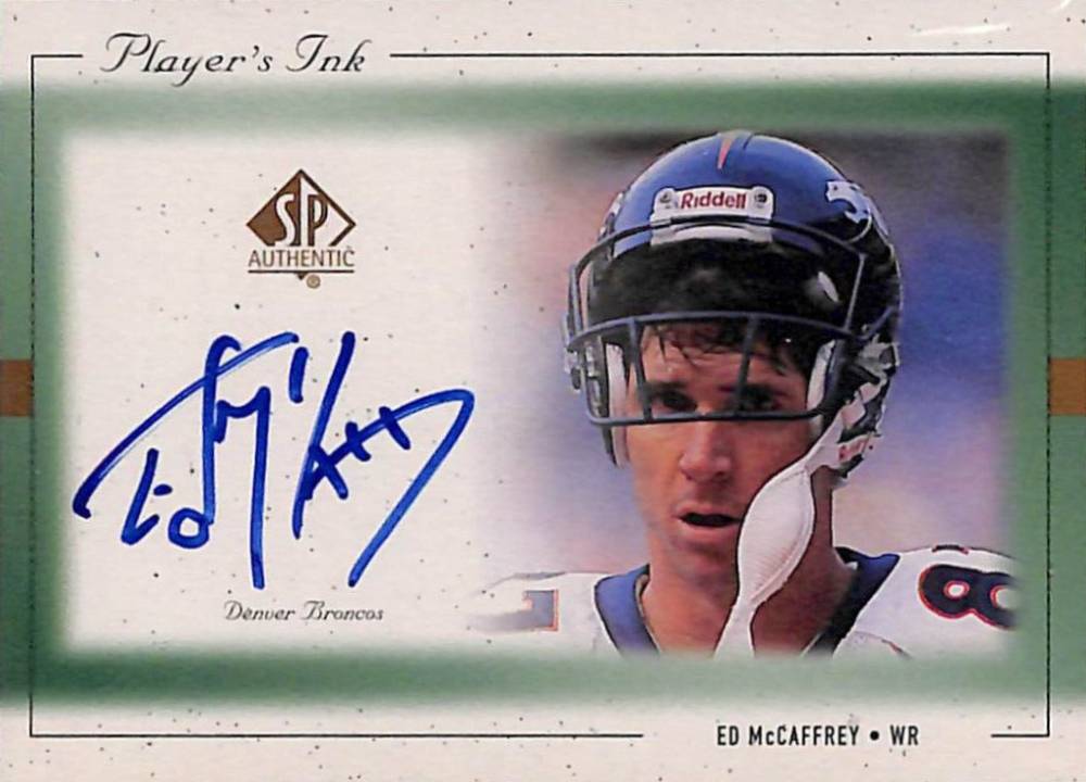 1999 SP Authentic Player's Ink Ed McCaffrey #ED-A Football Card