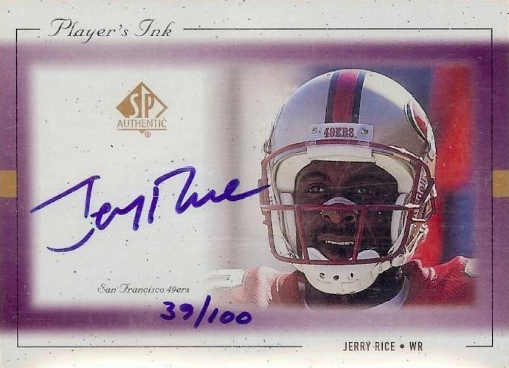 1999 SP Authentic Player's Ink Jerry Rice #JR-A Football Card