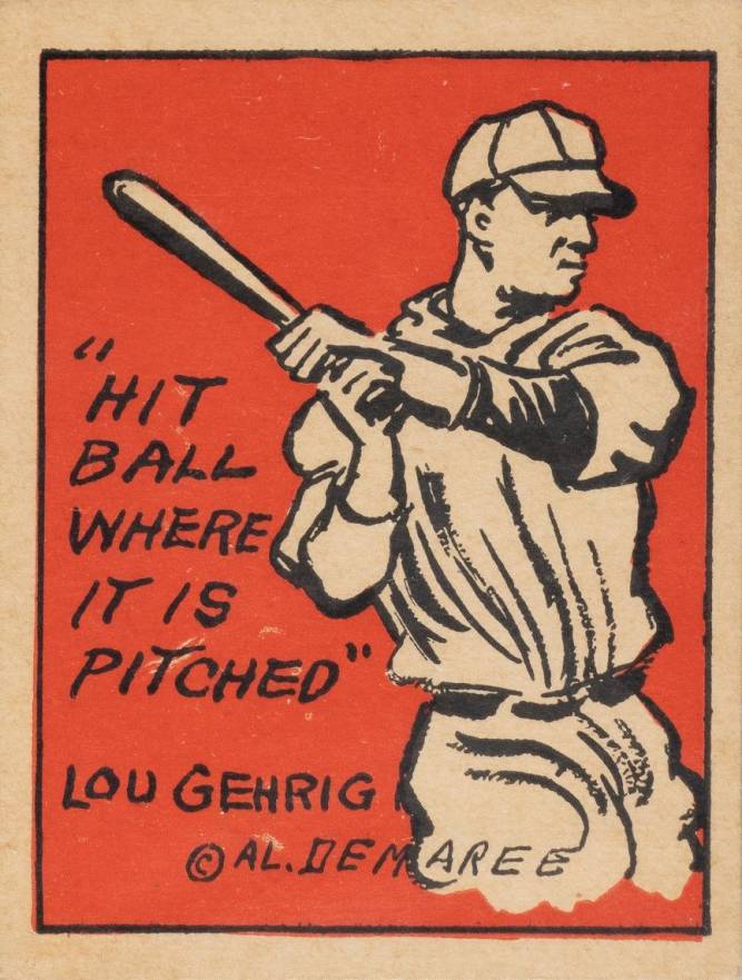 1935 Schutter-Johnson Lou Gehrig #20 Baseball Card