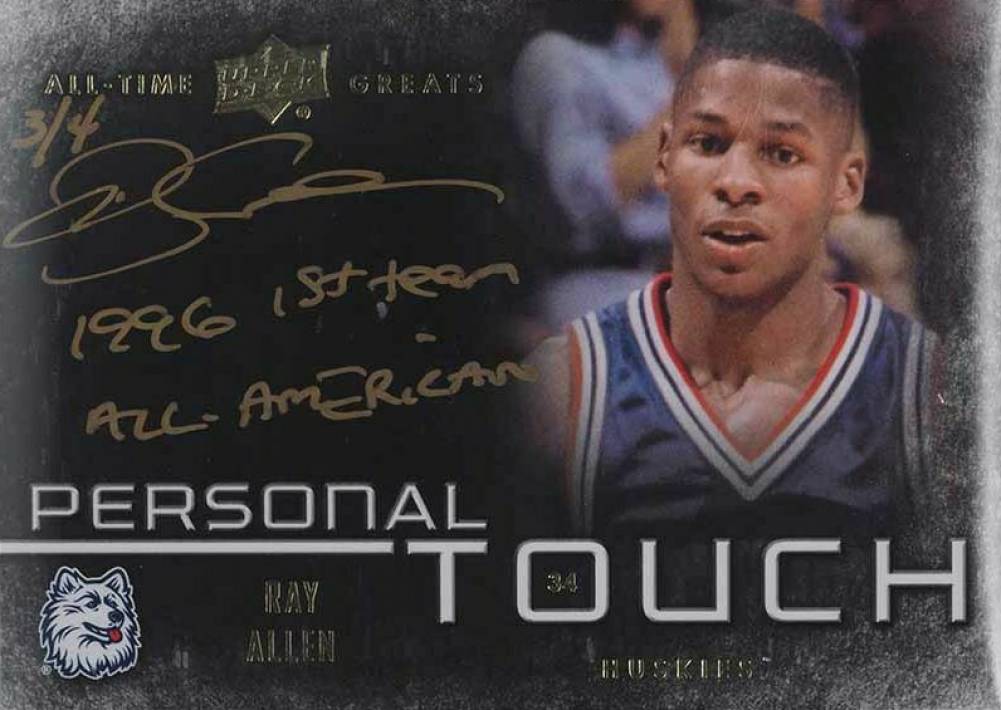 2013 Upper Deck All-Time Greats Personal Touch Autographs Ray Allen #RA6 Basketball Card