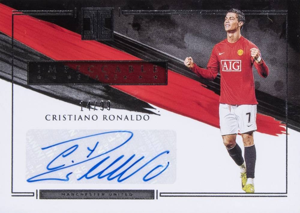 2020 Panini Impeccable Premier League Impeccable Stars Autographs Cristiano Ronaldo #ISCR7 Soccer Card