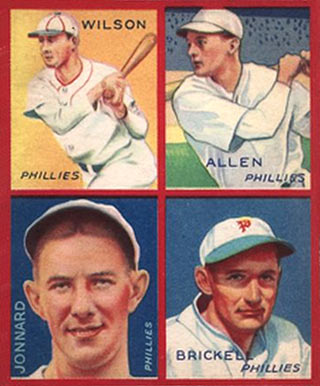 1935 Goudey 4-in-1 Allen/Brickell/Jonnard/Wilson # Baseball Card