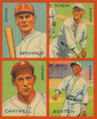 1935 Goudey 4-in-1 Benton/Cantwell/Rhem/Spohrer # Baseball Card