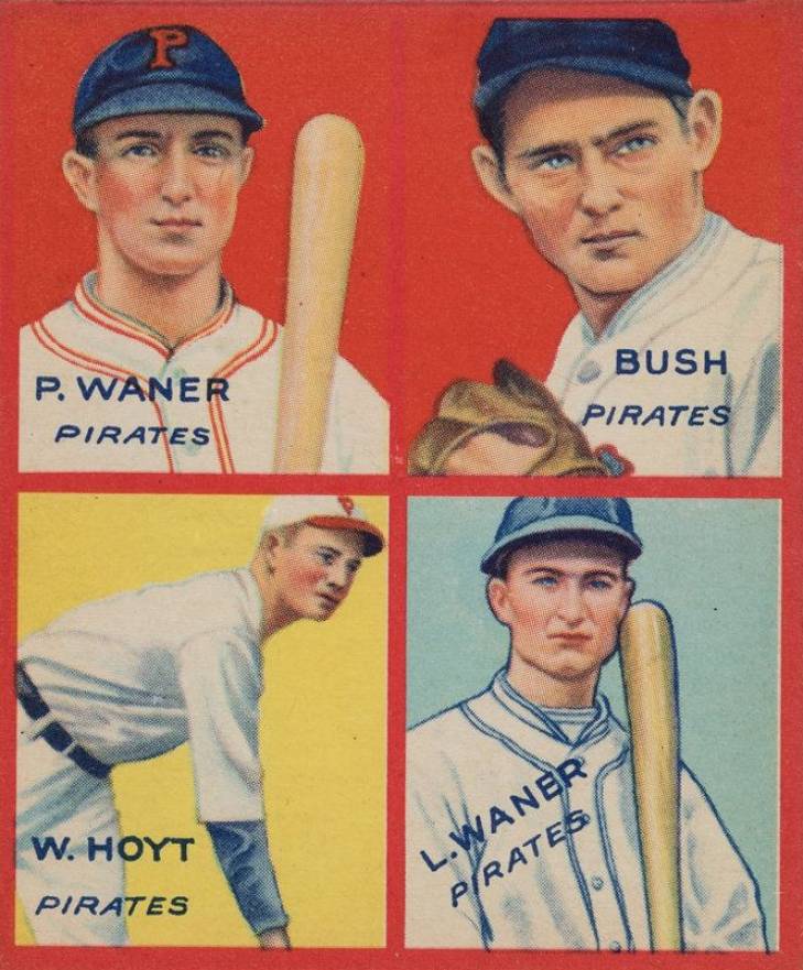 1935 Goudey 4-in-1 Bush/Hoyt/Waner/Waner # Baseball Card