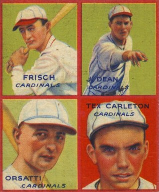 1935 Goudey 4-in-1 Carleton/Dean/Frisch/Orsatti # Baseball Card