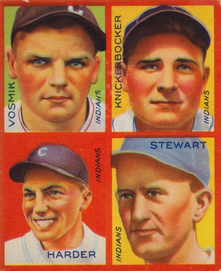 1935 Goudey 4-in-1 Harder/Knickerbocker/Stewart/Vosmik #33 Baseball Card