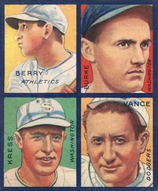 1935 Goudey 4-in-1 Berry/Burke/Kress/Vance # Baseball Card