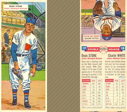 1955 Topps Doubleheaders Stone/White #17/18 Baseball Card