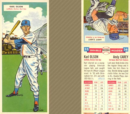 1955 Topps Doubleheaders Olson/Carey #35/36 Baseball Card
