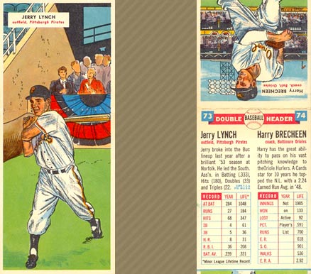 1955 Topps Doubleheaders Lynch/Breecheen #73/74 Baseball Card