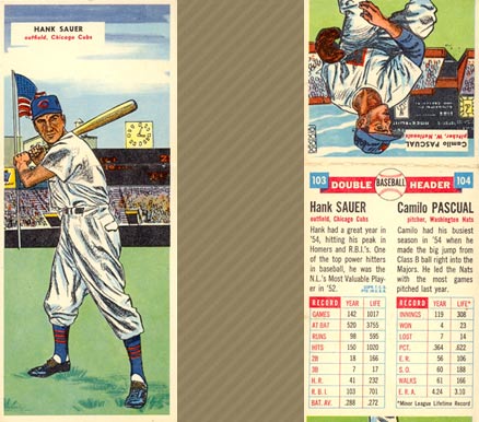 1955 Topps Doubleheaders Sauer/Pascual #103/104 Baseball Card