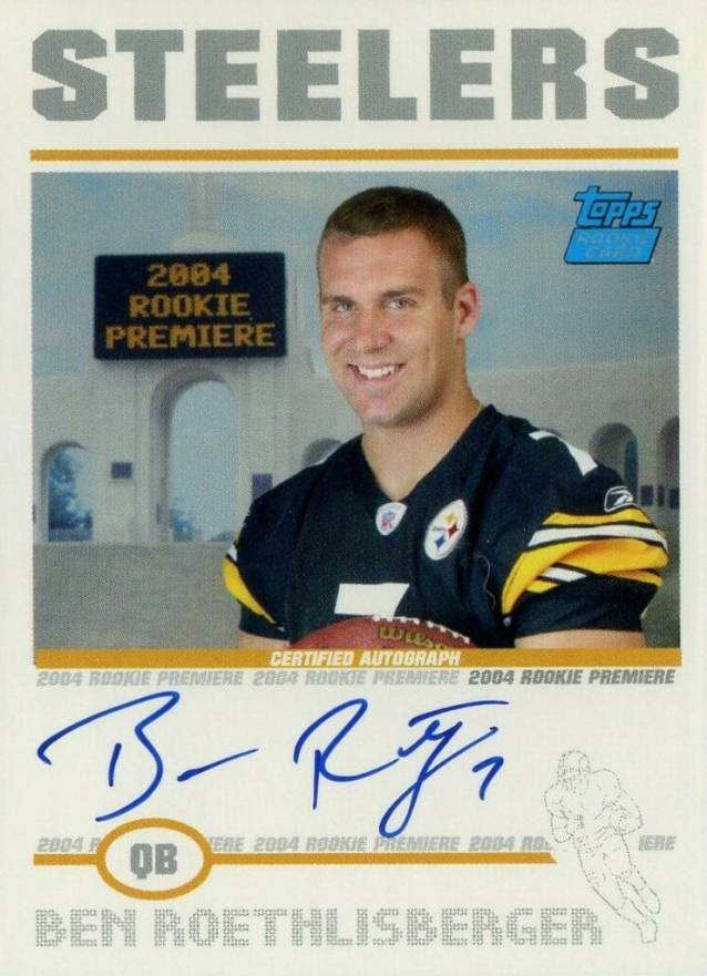 2004 Topps Rookie Premiere Autograph Ben Roethlisberger #RP-BR Football Card