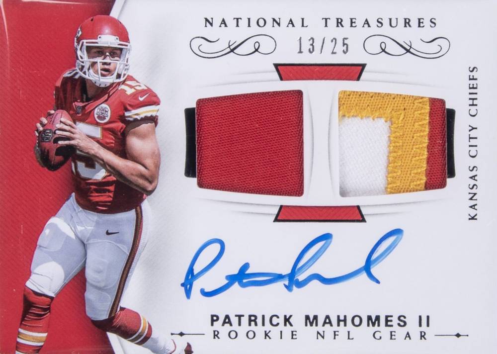 2017 Panini National Treasures Rookie NFL Gear Signature Combos Patrick Mahomes II #PM Football Card