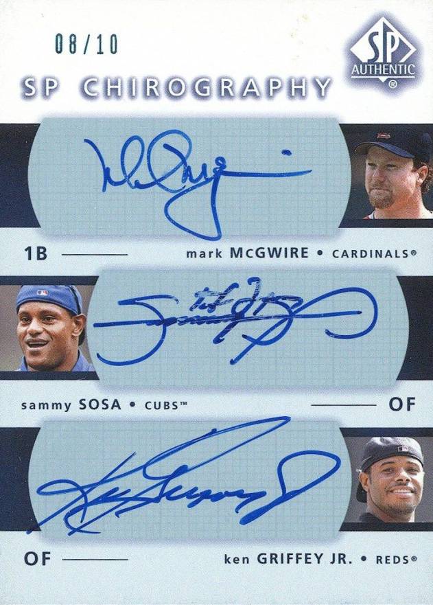 1998 SP Authentic Chirography Triples McGwire/Sosa/Griffey Jr. #MSG Baseball Card