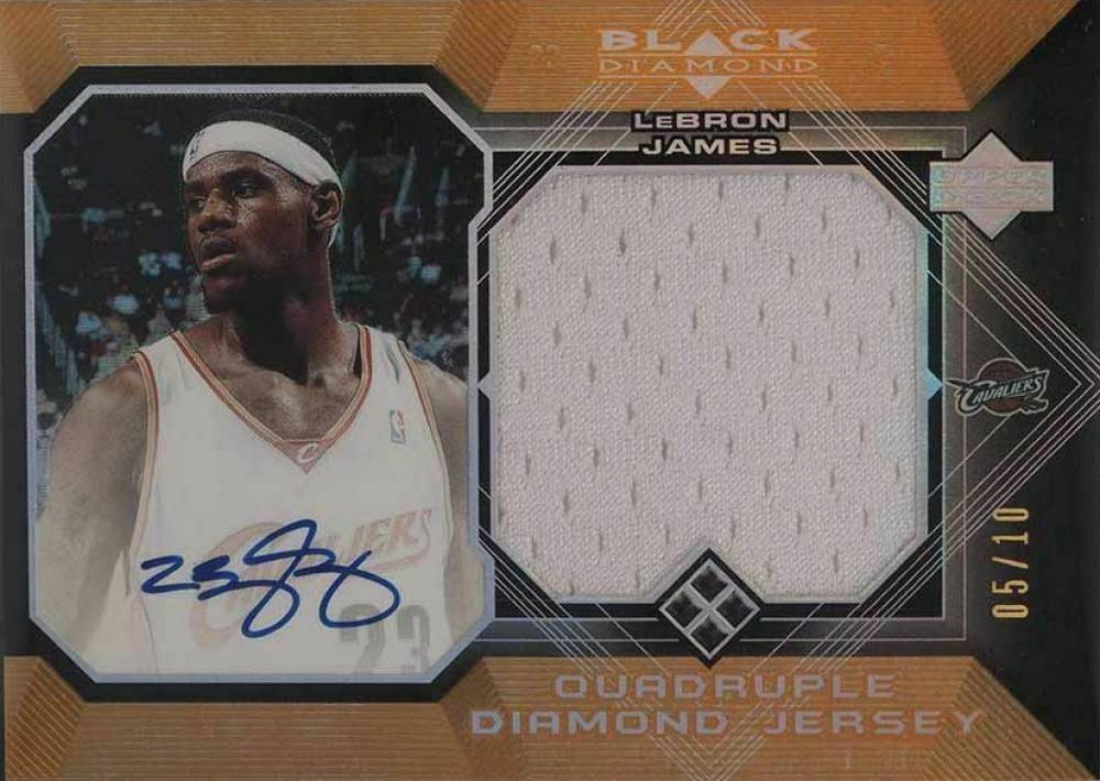 2004 Upper Deck Black Diamond Jersey LeBron James #QDJLJ Basketball Card