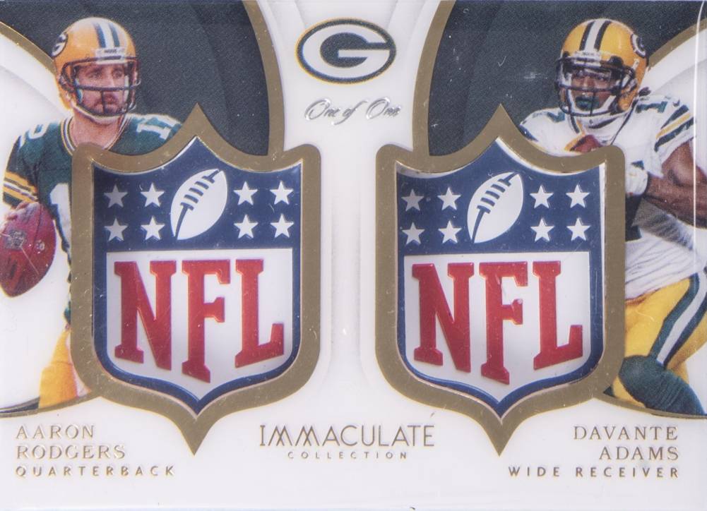 2018 Panini Immaculate Collection Immaculate Dual NFL Shields Aaron Rodgers/Davante Adams #DS-40 Football Card
