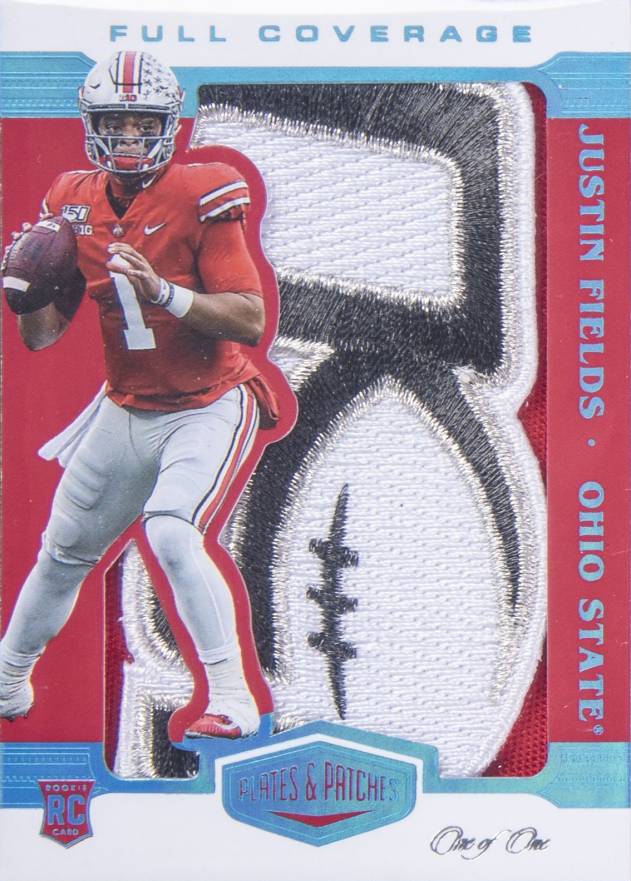 2021 Panini Chronicles Draft Picks Plates and Patches Full Coverage Justin Fields #JF Football Card