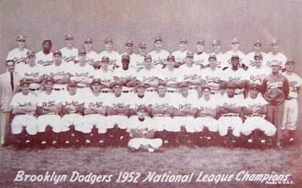 1947 Exhibits 1947-66 Dodgers Team 1952 #327 Baseball Card