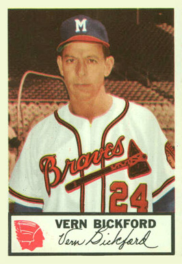 1953 Johnston Cookies Braves Vern Bickford #3 Baseball Card
