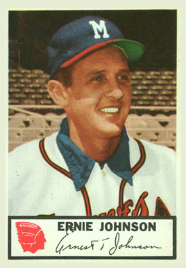 1953 Johnston Cookies Braves Ernie Johnson #7 Baseball Card
