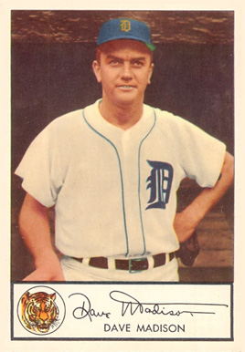 1953 Glendale Hot Dogs Tigers Dave Madison #20 Baseball Card
