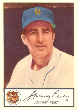 1953 Glendale Hot Dogs Tigers Johnny Pesky #24 Baseball Card