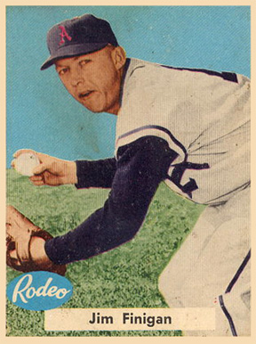 1955 Rodeo Meats Athletics Jim Finigan #14 Baseball Card