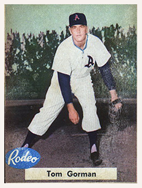 1955 Rodeo Meats Athletics Tom Gorman #16 Baseball Card