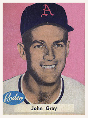 1955 Rodeo Meats Athletics Johnny Gray #17 Baseball Card