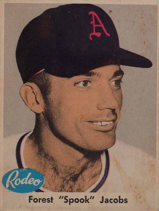 1955 Rodeo Meats Athletics Forrest (Spook) Jacobs #19 Baseball Card