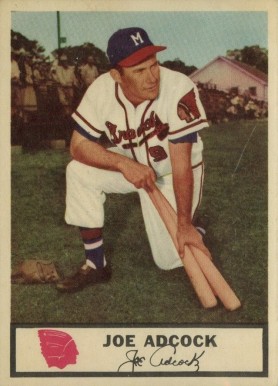 1955 Johnston Cookies Braves Joe Adcock #9 Baseball Card