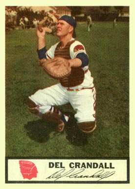1955 Johnston Cookies Braves Del Crandall #1 Baseball Card