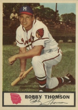 1955 Johnston Cookies Braves Bobby Thomson #34 Baseball Card