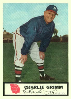 1955 Johnston Cookies Braves Charlie Grimm #40 Baseball Card
