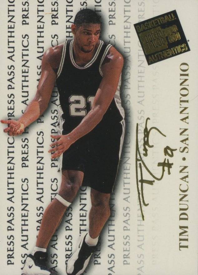 1998 Press Pass Authentics Tim Duncan #35 Basketball Card