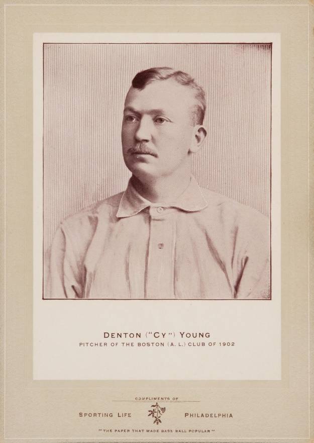 1902 Sporting Life Cabinets Denton ("Cy") Young #715 Baseball Card