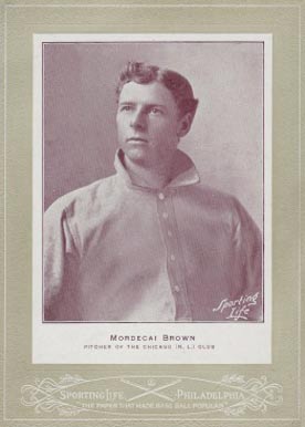 1902 Sporting Life Cabinets Mordecai Brown #73 Baseball Card
